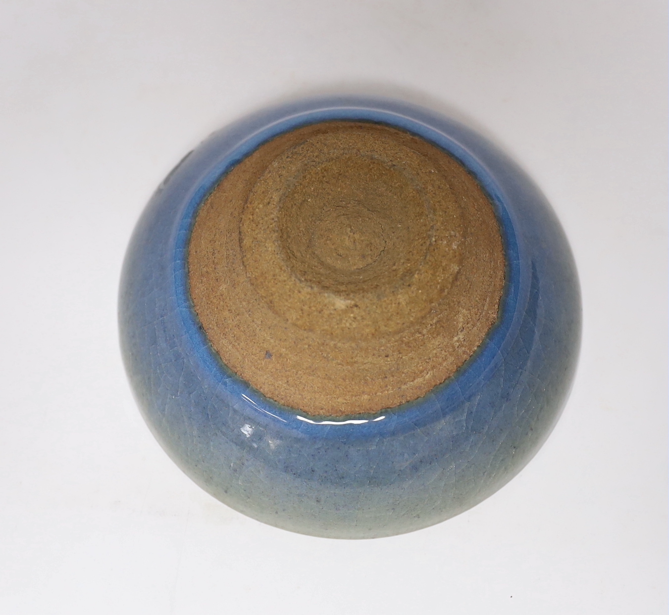 A Chinese Jun type pottery bowl, 15cm diameter